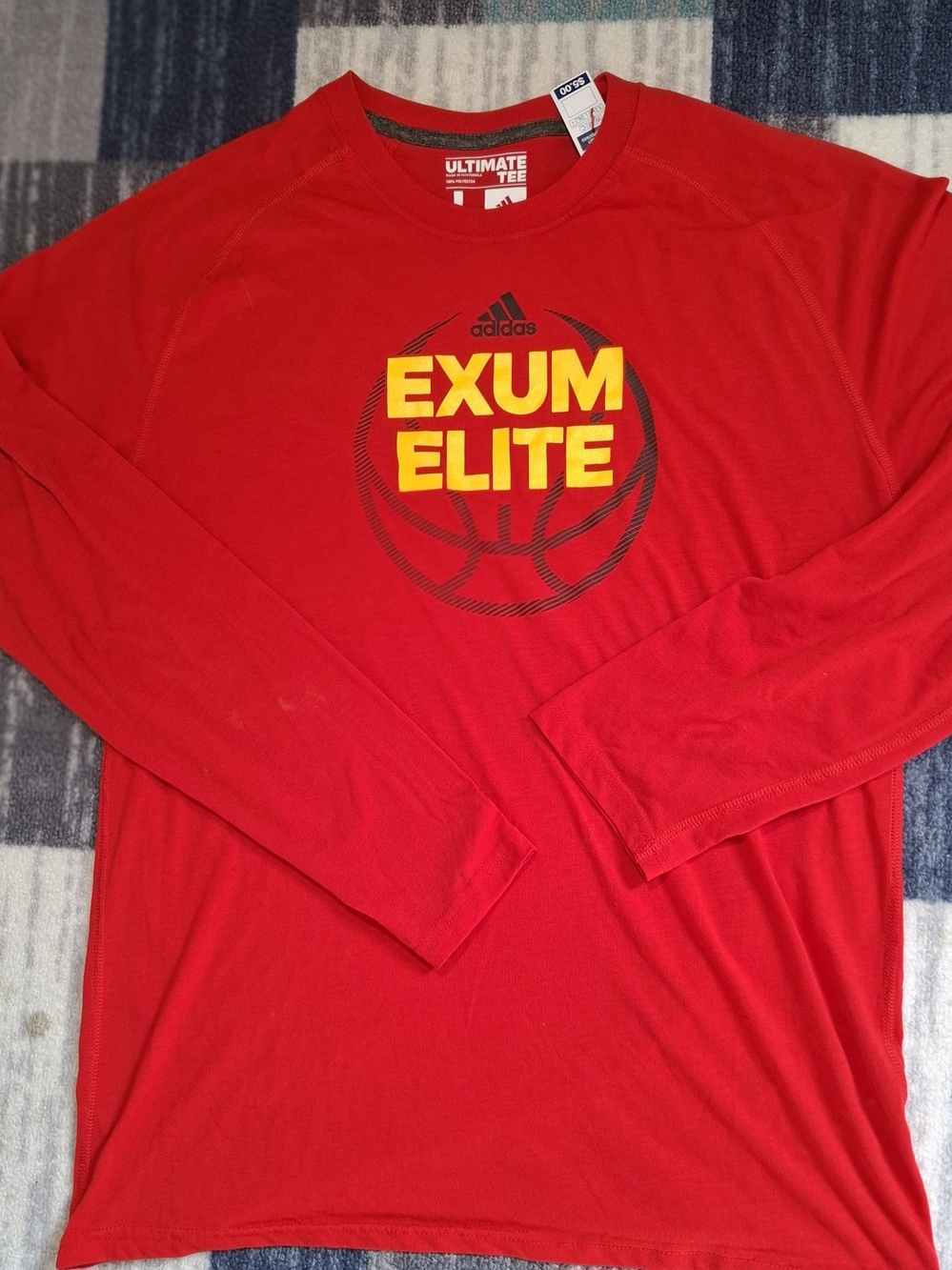 Adidas Exum Elite Men's Long Sleeve Performance Tee - Red